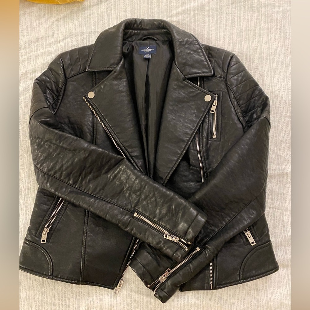 American Eagle Outfitters leather (pleather) biker jacket